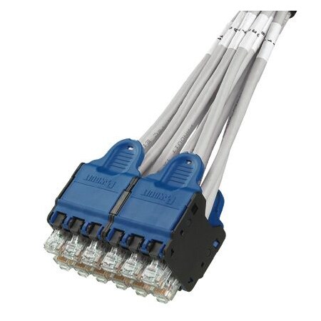 Panduit QN PLUG PACK ASMBLY, 12, PACK, IG CAT 6A STP CM/LSZH, CABLE W/BU PLUG QPPEDGBB3M